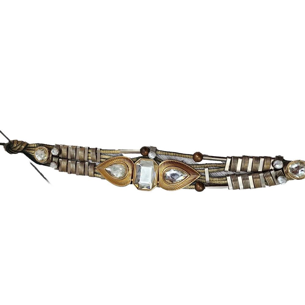 Gutos Germany Vintage 70's Belt Gems Decorative Leather Size Small See Photos